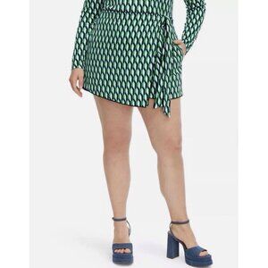 DIANE VON FURSTENBERG x TARGET Arrow Geo Side Wrap Shorts Skort Size 1X NWT